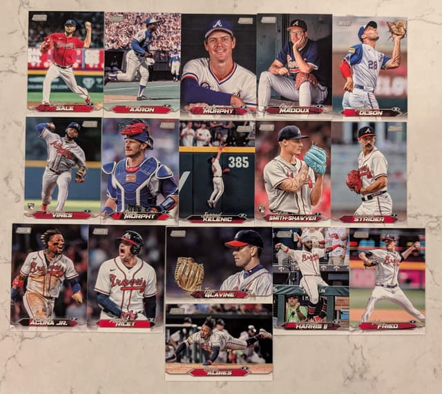 2024 Topps Stadium Club Team Set (17) Braves Acuna Strider Chipper