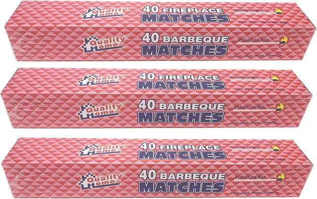3 BOXES IN LOT- LONG 11" MATCHES 40 IN BOX FIREPLACE GRILL BBQ CANDLE CAMPING
