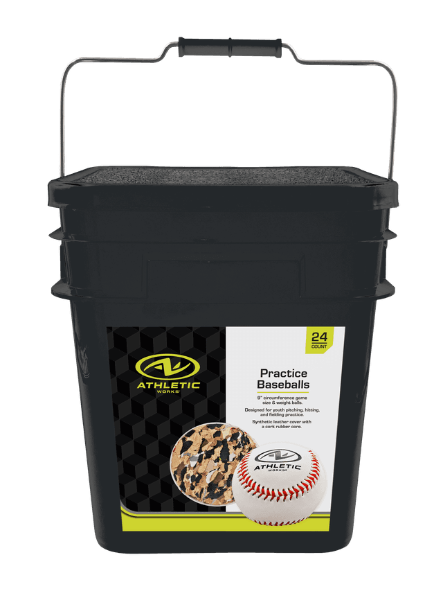 9-Inch Leather Baseball with Bucket 2 Dozen