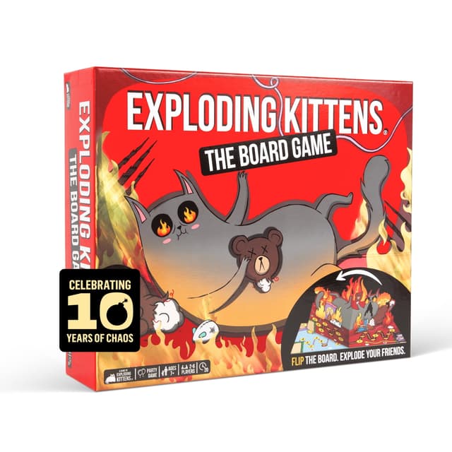 Exploding Kittens: The Board Game - The Action Packed Party Game to Celebrate their 10th Birthday - for 2-6 Players Aged 7+