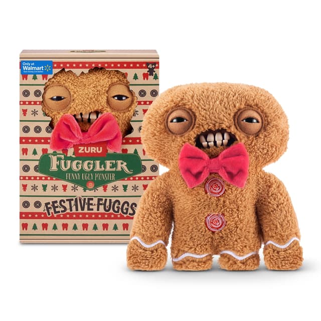 Fuggler Festive Fuggs 9 inch (Gingerbread) Soft Plush, Ugly Monster Stuffed Animal Toy by ZURU