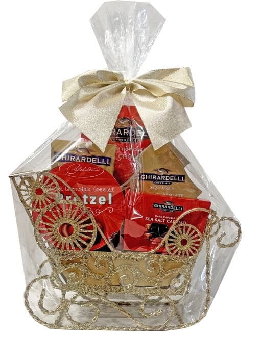 Ghirardelli Chocolate Gift Assortment in Gold Glitter Sleigh (3.8 oz)