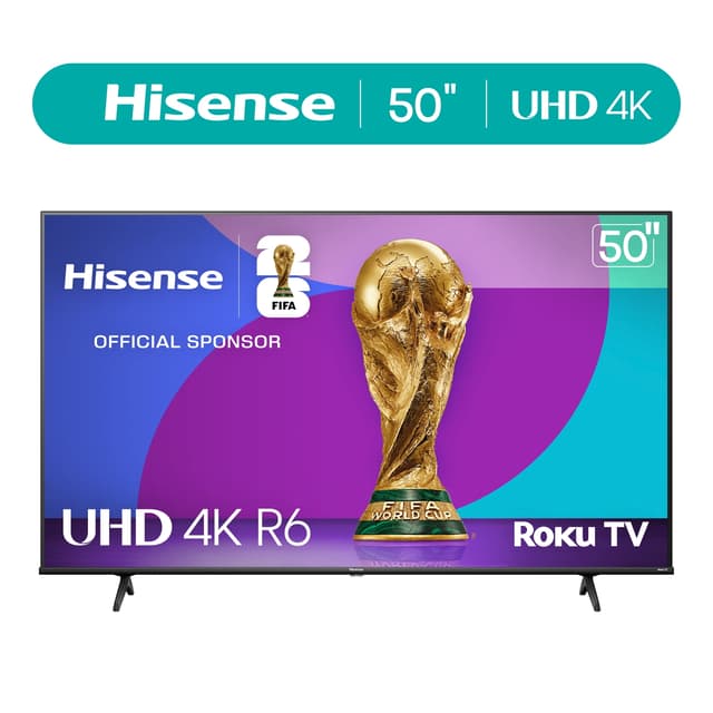 Hisense 50" Class 4K UHD LED LCD Roku Smart TV HDR R6 Series 50R6E3