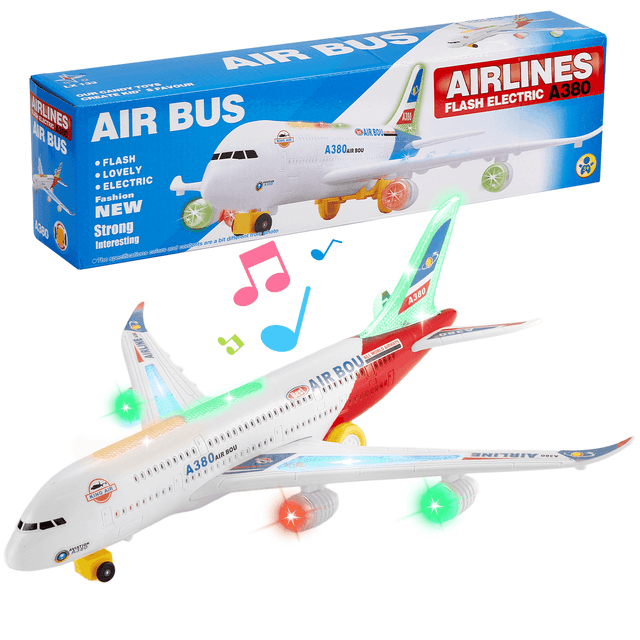 Lictin Airplane Toys for Kids, Bump and Go Action, Toddler Toy Plane with Sounds and LED Flashing Lights for Boys Girls 3 -12 Years Old