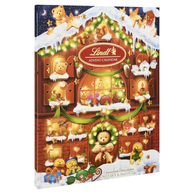 Lindt Chocolate Candy Holiday Bear Advent Calendar, 6.1 oz