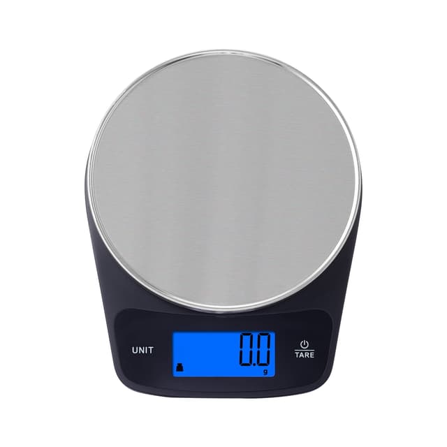 Mainstays Waterproof Digital Kitchen Scale with Blue Backlit, Black