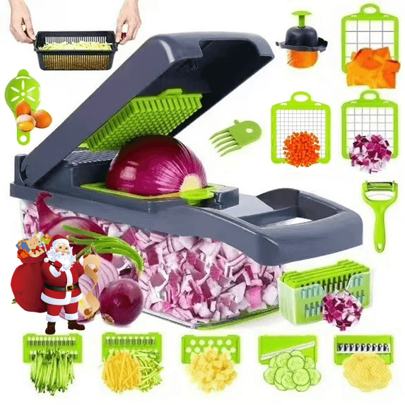 PHANCIR Vegetable Chopper, 17 in 1 Multi-Function Food Chopper, Professional Kitchen Gadget with Container
