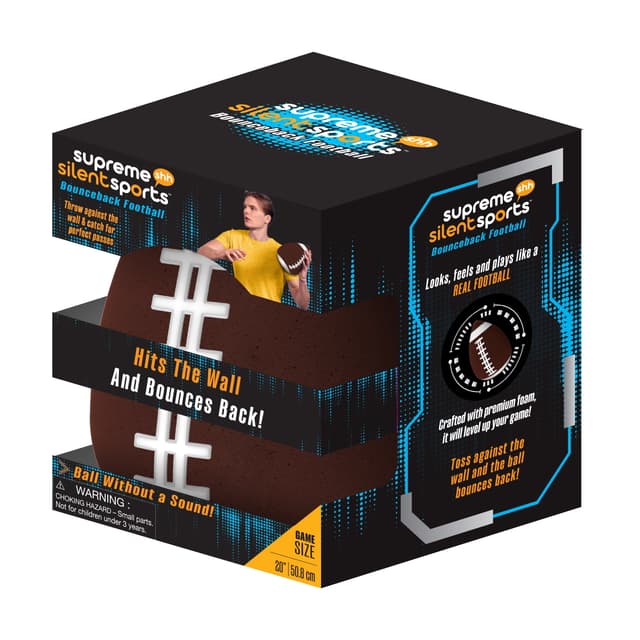 Indoor Bounceback Football, Game Size 20", Premium Foam