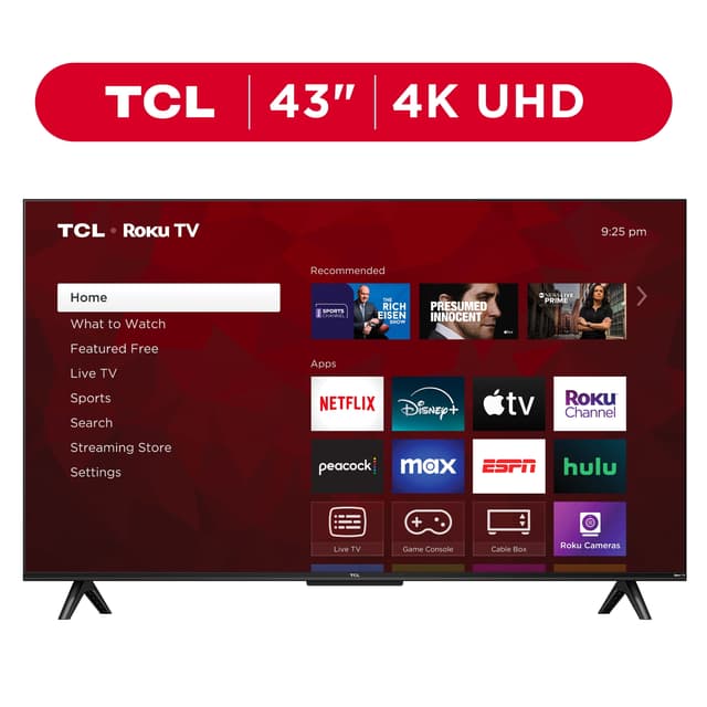 TCL 43 Class S4 (43S451) 4K UHD HDR Smart TV with Roku TV