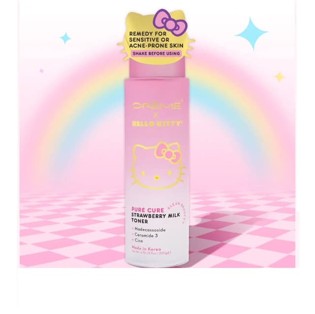The Crme Shop, Hello Kitty Pure Cure Strawberry Milk Toner, Klean Beauty, 6.76 fl oz
