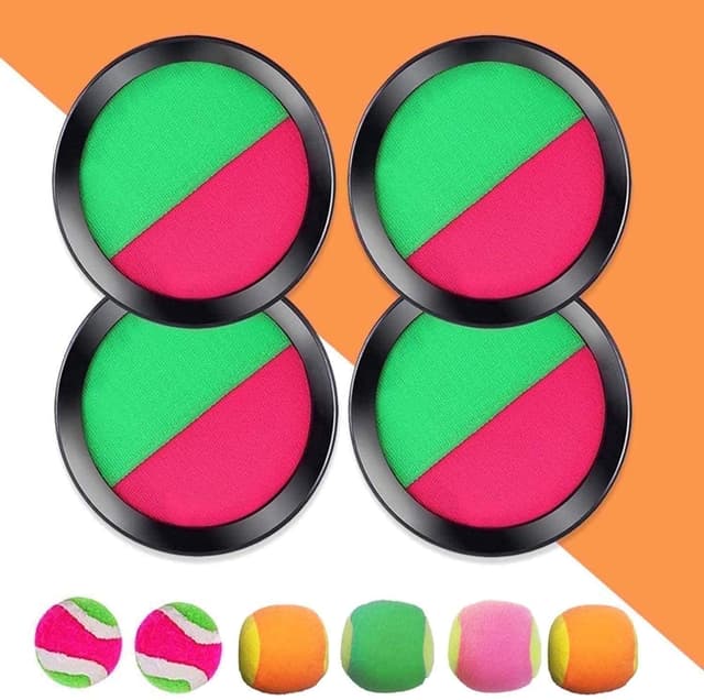 GVDV Toss and Catch Game Set, with 4 Paddles & 6 Balls for Outdoor Games,Velcro Ball and Catch Toy for Backyard Games