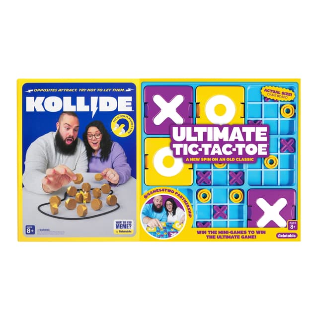 Ultimate Tic Tac Toe + Kollide by What Do You Meme? 2-Game Bundle for Kids, Families, and Game Nights, Ages 8+, Great Gift for The Holidays