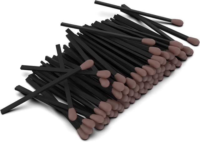 ZIKANI Black Stick Brown Tip Fancy Matches 4" Inch Match Refill 400 Long BBQ Matches Short Matches Wooden Matches Bulk Matches Decorative Matchsticks Safety Matches for Cloche Jar Box Fireplace