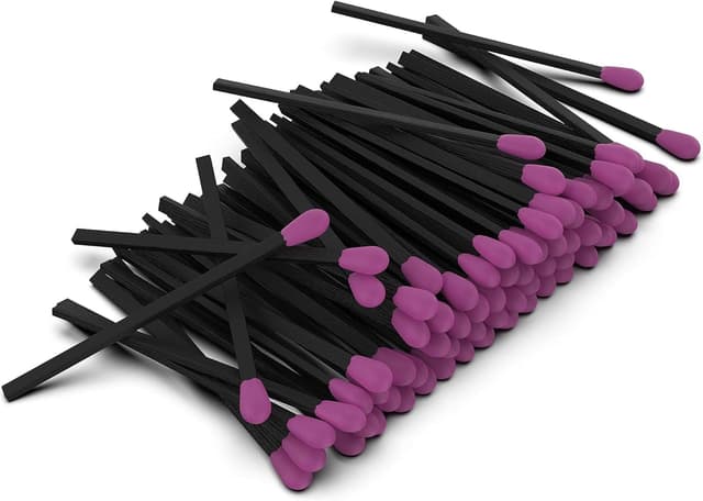ZIKANI Black Stick Pink Tip Matches 4 Inch Match Refill and Striker 200 Long Matches Short Matches Wooden Matches Bulk Matches Decorative Matchsticks Safety Matches for Cloche Jar Box Fireplace