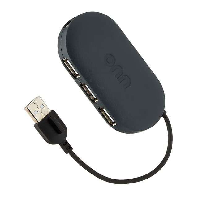 onn Portable 4-Port USB Hub with USB 2.0 Ports